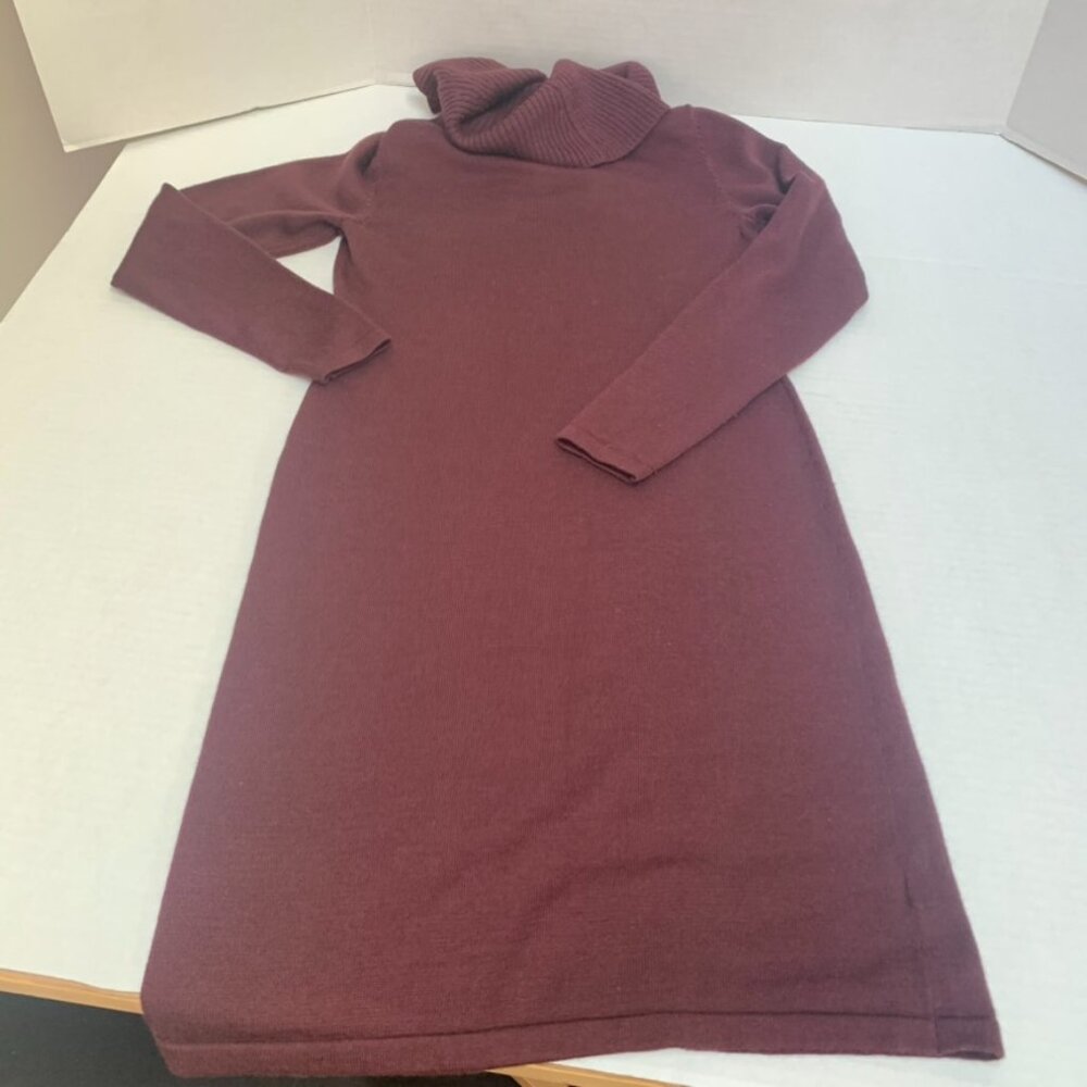 Ann Taylor Womens S XXSP Burgundy Sweater Knit Dress